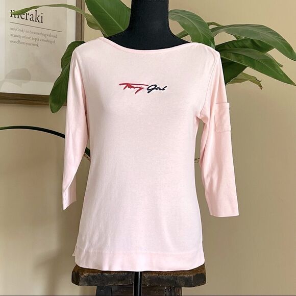 Vintage Y2K Tommy Girl 3/4 Length Sleeve T-Shirt - Picture 1 of 9